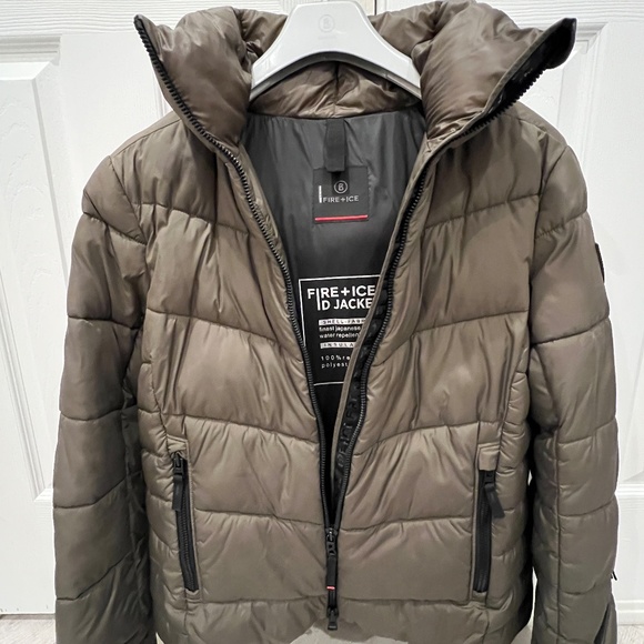 Bogner Fire+Ice Saelly Puffer Ski Jacket Women's Size US 12 Olive Green 600 Fill - Picture 2 of 12